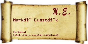 Markó Euszták névjegykártya